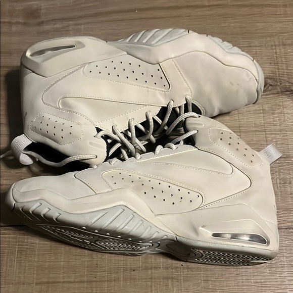 Jordan White Athletic Shoes with Perforated Leather - Picture 1 of 4